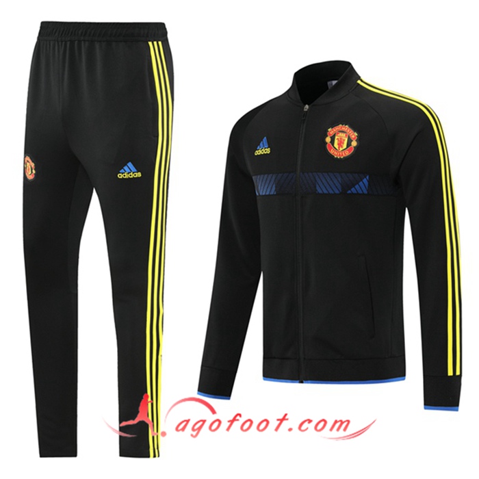 Ensemble Survetement de Foot - Veste Manchester United Noir/Jaune 2021/2022