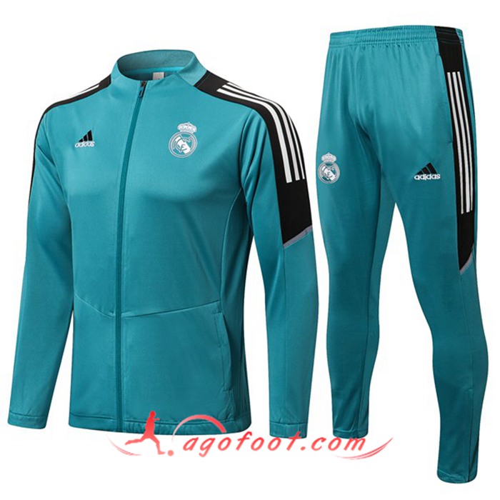 Ensemble Survetement de Foot - Veste Real Madrid Vert/Noir 2021/2022