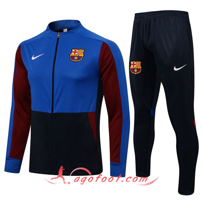 Ensemble Survetement de Foot - Veste FC Barcelone Noir/Bleu 2021/2022