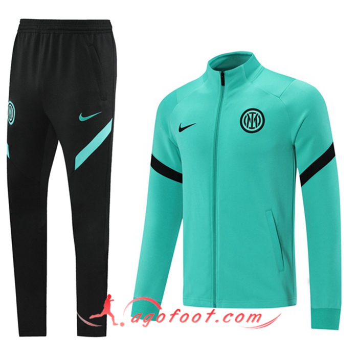 Ensemble Survetement de Foot - Veste Inter Milan Vert/Noir 2021/2022