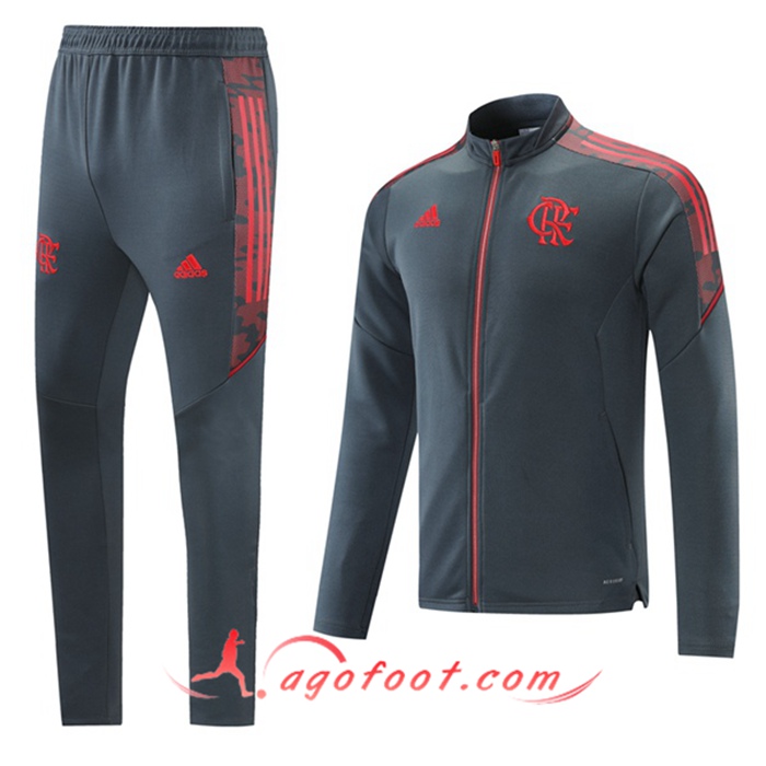 Ensemble Survetement de Foot - Veste Flamengo Gris 2021/2022