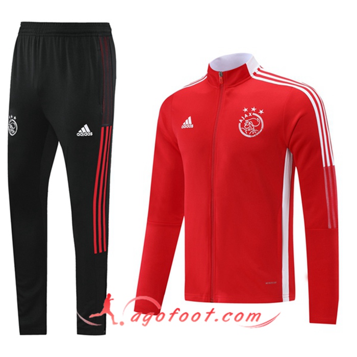 Ensemble Survetement de Foot - Veste AFC Ajax Rouge 2021/2022