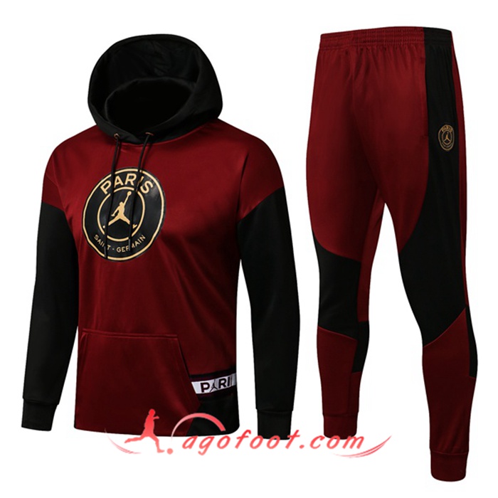 Ensemble Veste A Capuche Survetement Foot Jordan PSG Brun 2021/2022