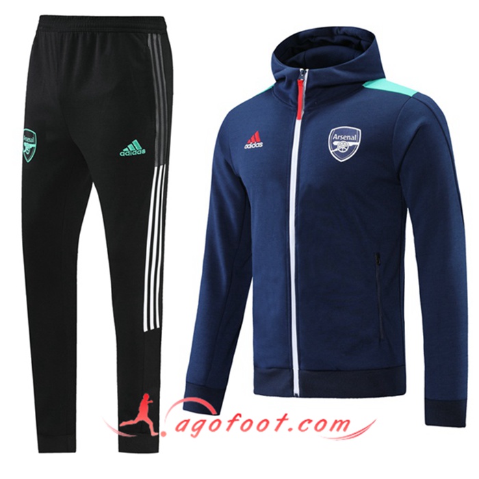 Ensemble Veste A Capuche Survetement - Veste FC Arsenal Bleu Marin 2021/2022
