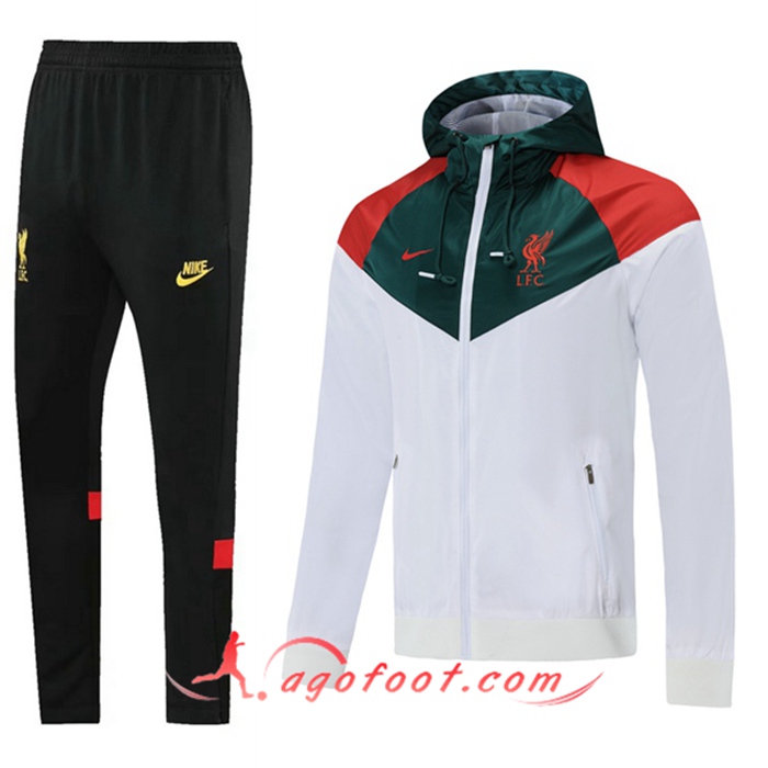 Ensemble Veste A Capuche Survetement - Veste FC Liverpool Rouge/Blanc 2021/2022