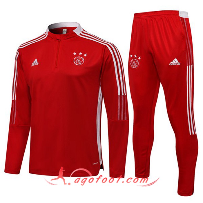 Ensemble Survetement de Foot Bayern Munich Enfant Blanc/Rouge 2021/2022
