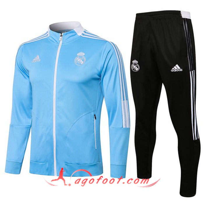 Ensemble Survetement de Foot - Veste Real Madrid Enfant Bleu 2021/2022