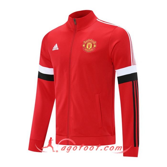Nouveaux Veste Foot Manchester United Rouge/Blanc 2021/2022