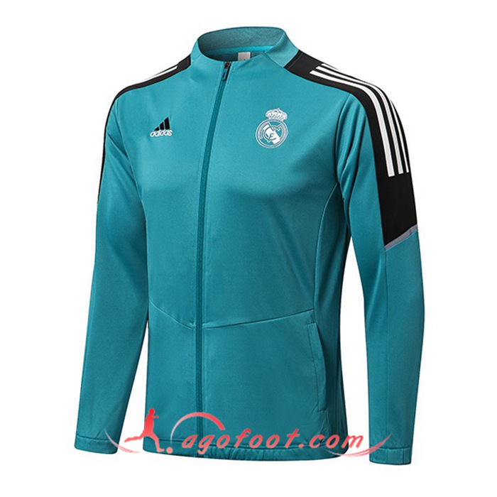 Nouveaux Veste Foot Real Madrid Vert/Noir 2021/2022
