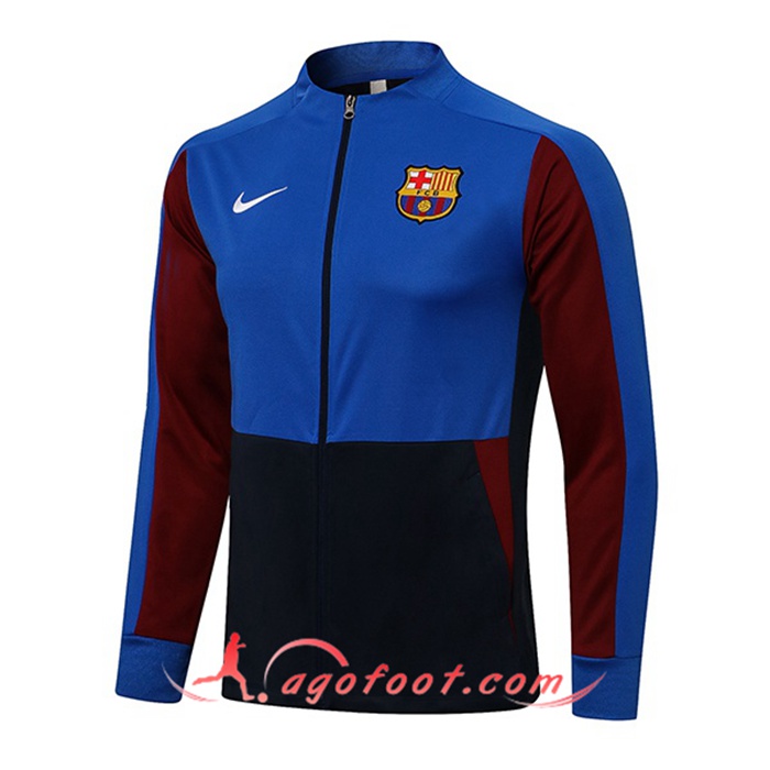 Nouveaux Veste Foot FC Barcelone Noir/Bleu 2021/2022