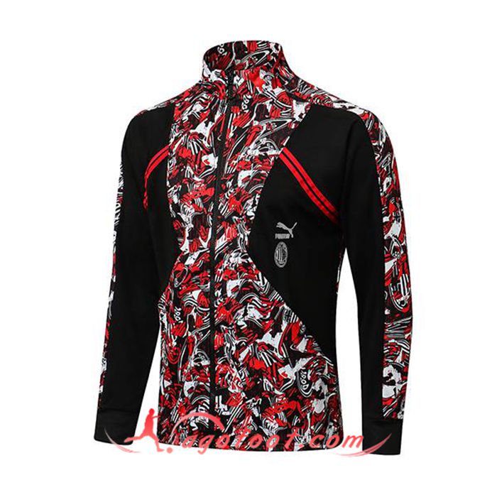 Nouveaux Veste Foot Milan AC Rouge/Blanc/Noir 2021/2022