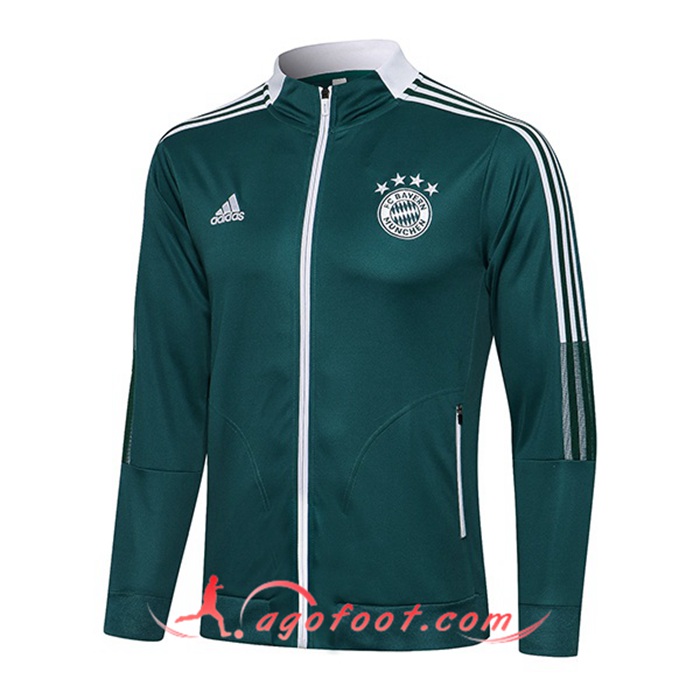 Nouveaux Veste Foot Bayern Munich Vert Fonce 2021/2022
