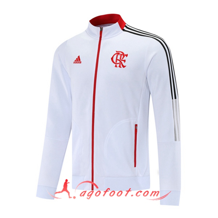 Nouveaux Veste Foot Flamengo Blanc/Rouge 2021/2022