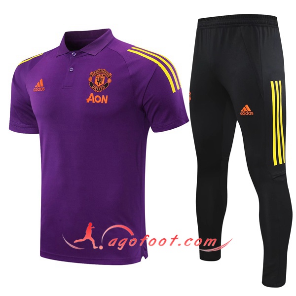 Ensemble Polo Manchester United + Pantalon Violet 20/21