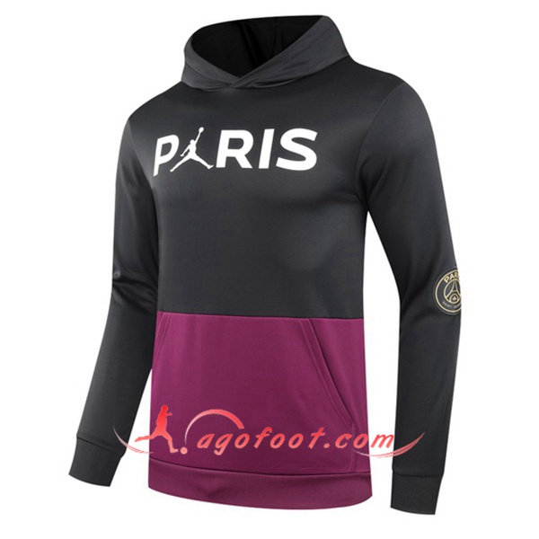 Nouveau Training Sweatshirt Capuche Jordan PSG Noir/Violet 20/21