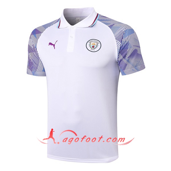 Polo Foot Manchester City Blanc/Violet 20/21
