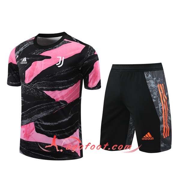 Ensemble Training T-Shirts Juventus + Shorts Noir/Rose 20/21