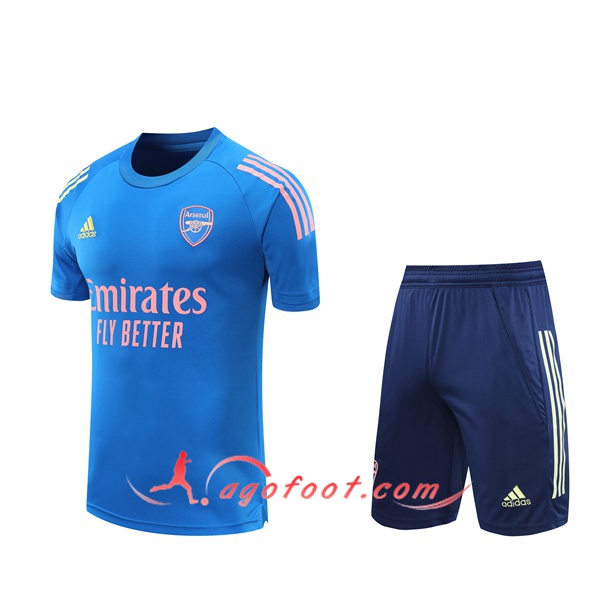 Ensemble Training T-Shirts Arsenal + Shorts Bleu 20/21