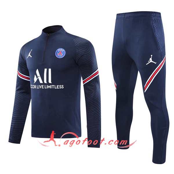 Ensemble Survetement de Foot Jordan PSG Bleu Marin 20/21