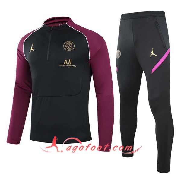 Ensemble Survetement de Foot Jordan PSG Noir/Violet 20/21