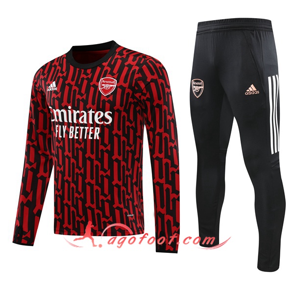 Ensemble Survetement de Foot Arsenal Rouge/Noir 20/21