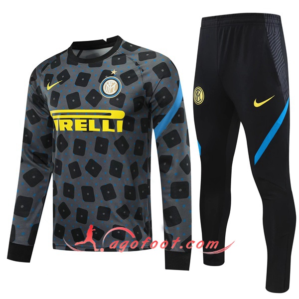 Ensemble Survetement de Foot Inter Milan Noir/Gris 20/21
