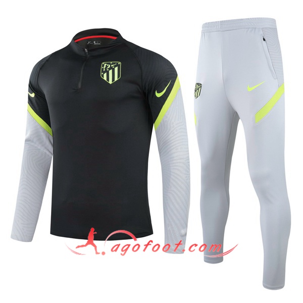 Ensemble Survetement de Foot Atletico Madrid Noir/Gris 20/21