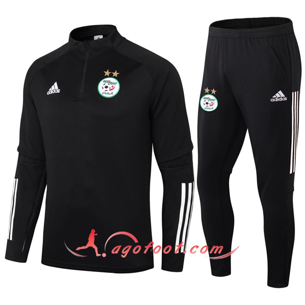 Ensemble Survetement de Foot Algerie Noir/Blanc 20/21