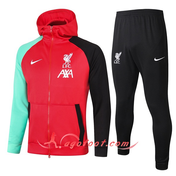 Ensemble Veste A Capuche Survetement FC Liverpool Rouge/Noir 20/21
