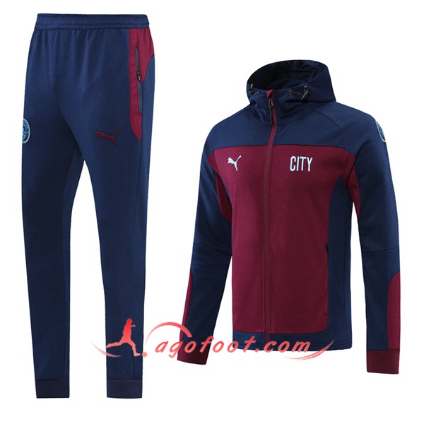 Ensemble Veste A Capuche Survetement - Veste Manchester City Violet 20/21