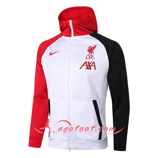 Veste A Capuche FC Liverpool Blanc/Rouge 20/21