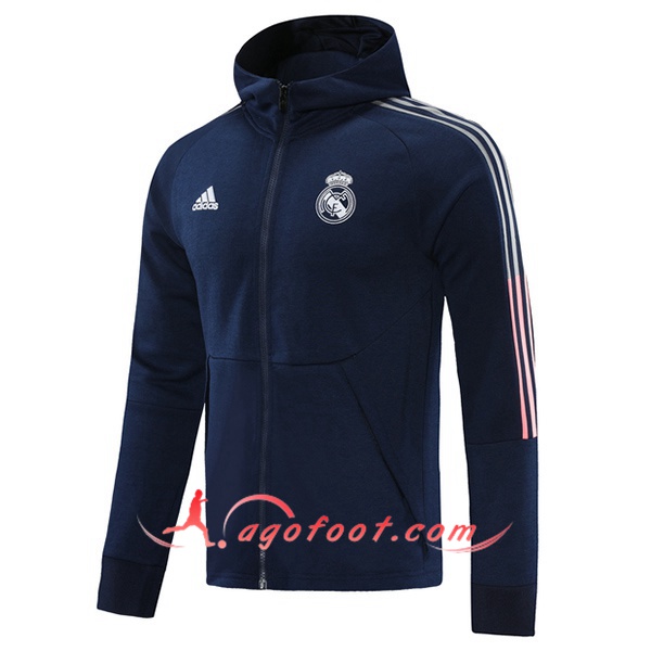 Veste A Capuche Real Madrid Bleu Marin 20/21
