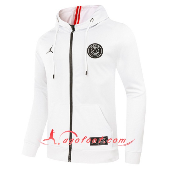 Veste A Capuche Jordan PSG Blanc 20/21