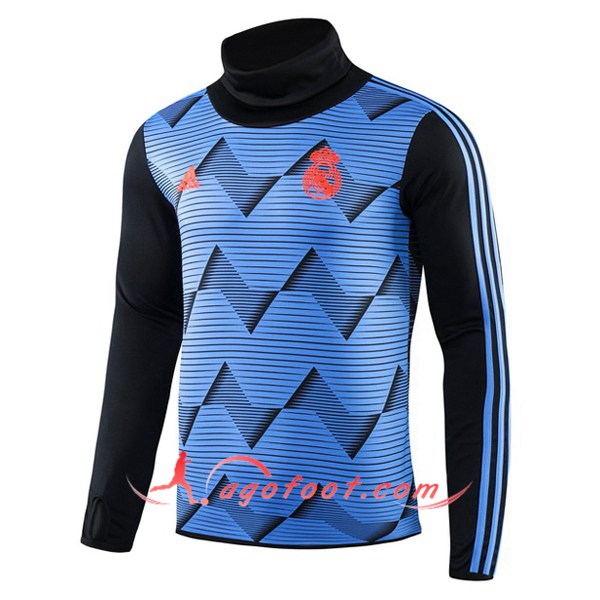 Nouveau Training Sweatshirt Real Madrid Bleu Col Haut 19/20