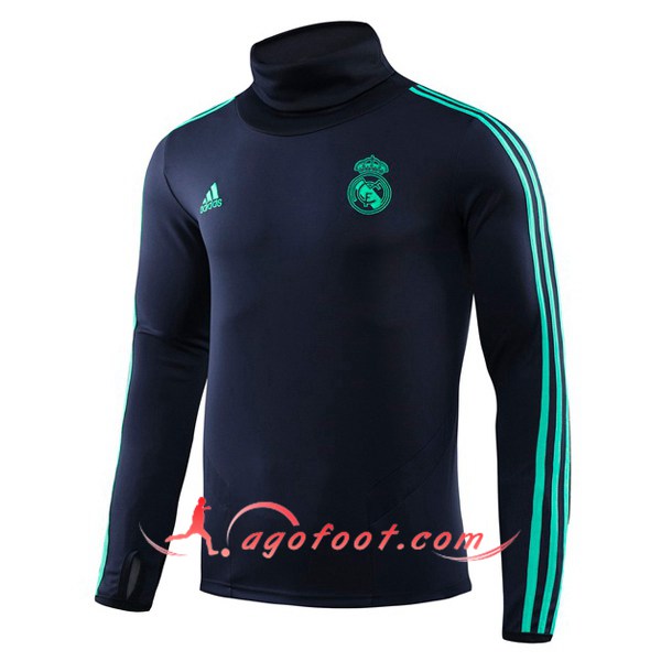 Nouveau Training Sweatshirt Real Madrid Cyan Col Haut 19/20