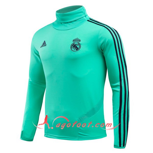 Nouveau Training Sweatshirt Real Madrid Vert Col Haut 19/20