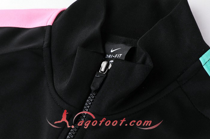 Nouveaux Ensemble Survetement de Foot - Veste FC Barcelone Noir Vert Rose 19 20