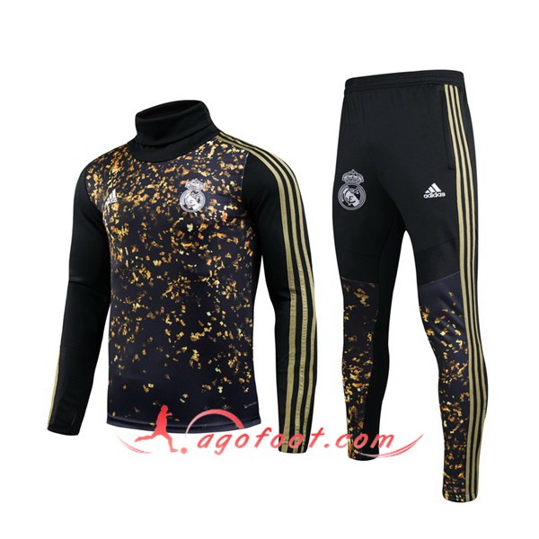Ensemble Survetement Foot Real Madrid Adidas × EA Sports™ FIFA 20 Noir Col Haut 19/20