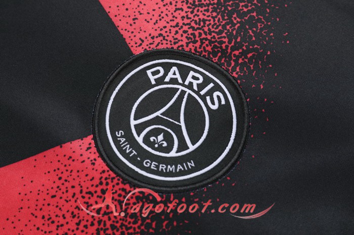 Nouveaux Ensemble Survetement de Foot Pairis PSG Jordan Noir Rouge 19 20