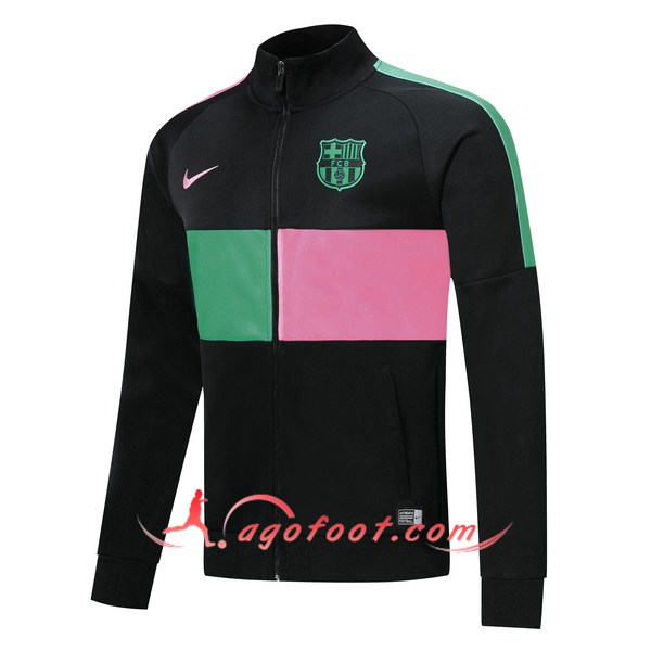Nouveau Veste Foot FC Barcelone Noir Vert Rose 19/20