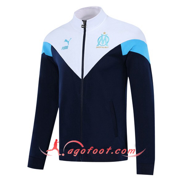 Nouveau Veste Foot Marseille OM Bleu Royal Blanc 19/20