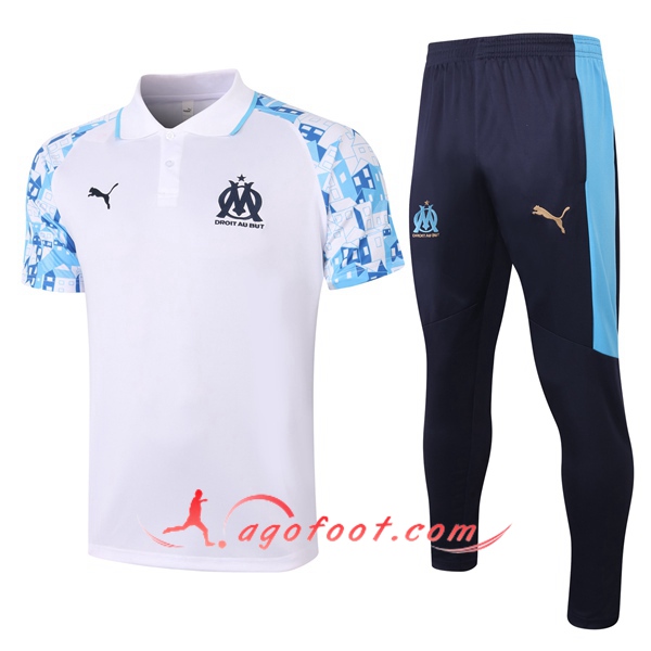 Ensemble Polo Marseille OM + Pantalon Blanc 20/21