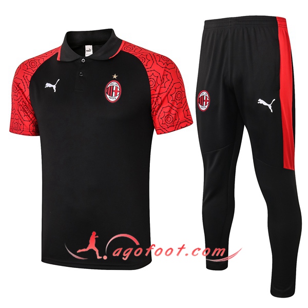 Ensemble Polo Milan AC + Pantalon Rouge 20/21