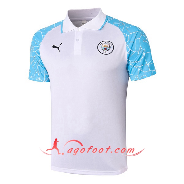 Polo Foot Manchester City Blanc 20/21
