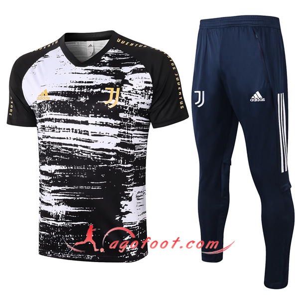 Ensemble Training T-Shirts Juventus + Pantalon Noir 20/21