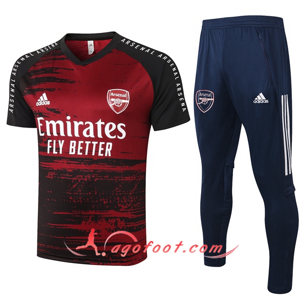 Ensemble Training T-Shirts Arsenal + Pantalon Rouge 20/21