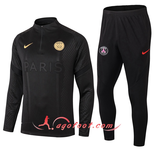 Ensemble Survetement de Foot Pairis PSG Noir 20/21