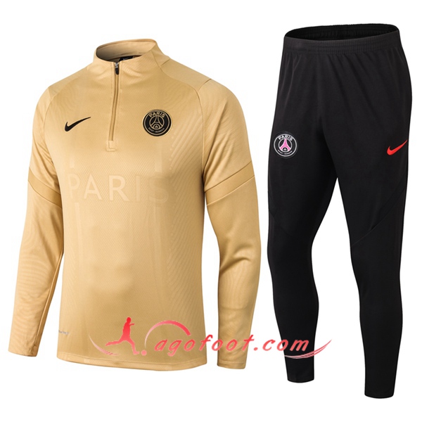 Ensemble Survetement de Foot Pairis PSG Jaune 20/21