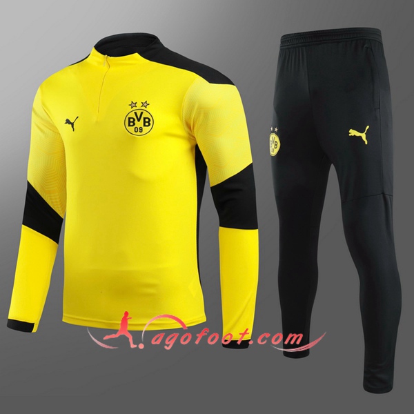 Nouveau Survetement de Foot Dortmund BVB Enfant Jaune 20/21