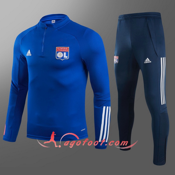 Nouveau Survetement de Foot Lyon OL Enfant Bleu 20/21